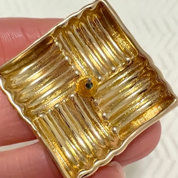 8 OTHER REASONS Gold Pleated Waterproof Woven Earrings - Picture 8 of 10